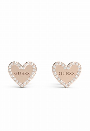 Guess Heart to Heart Rose Gold Stud Earrings